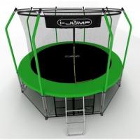 Батут i-JUMP 10ft 3,06м с нижней сетью и лестницей (green)