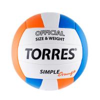 Мяч в/б TORRES Simple Orange V30125, р.5, синт.кожа